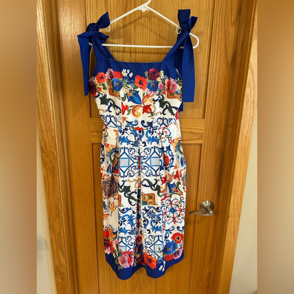 Dalia‎ MacPhee Tie Shoulder Floral Dress S